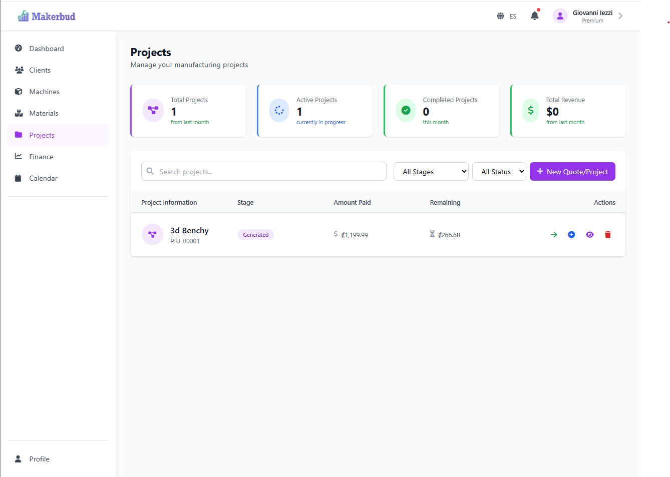 Manufacturing project management