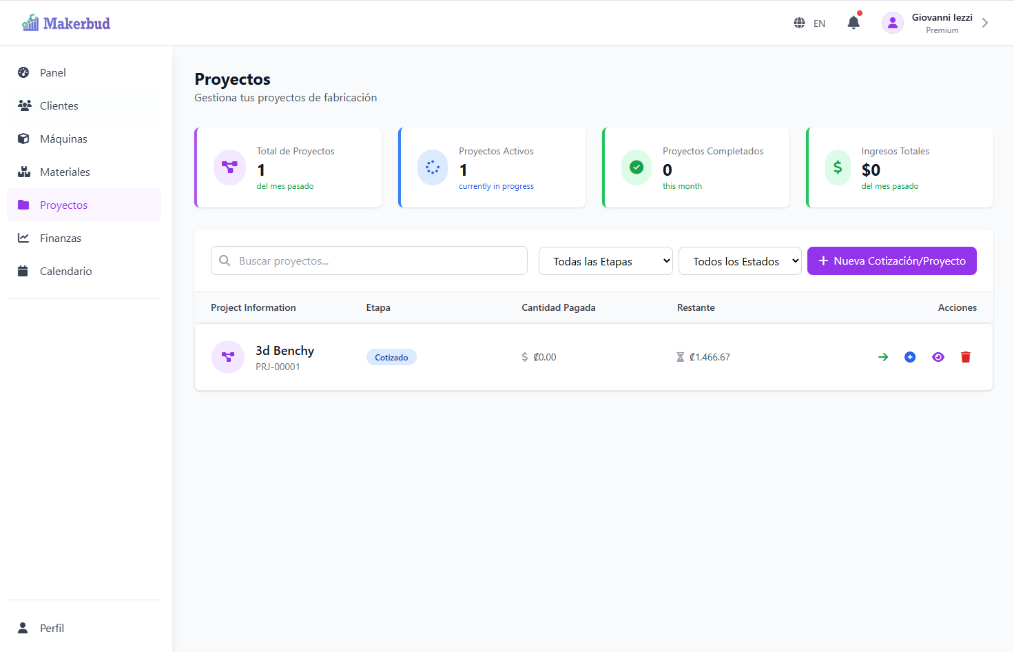 Gestión de proyectos de fabricación